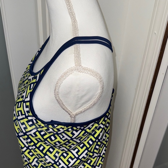Tommy Hilfiger Navy and Lime Geometric Tank Top - Picture 7 of 11